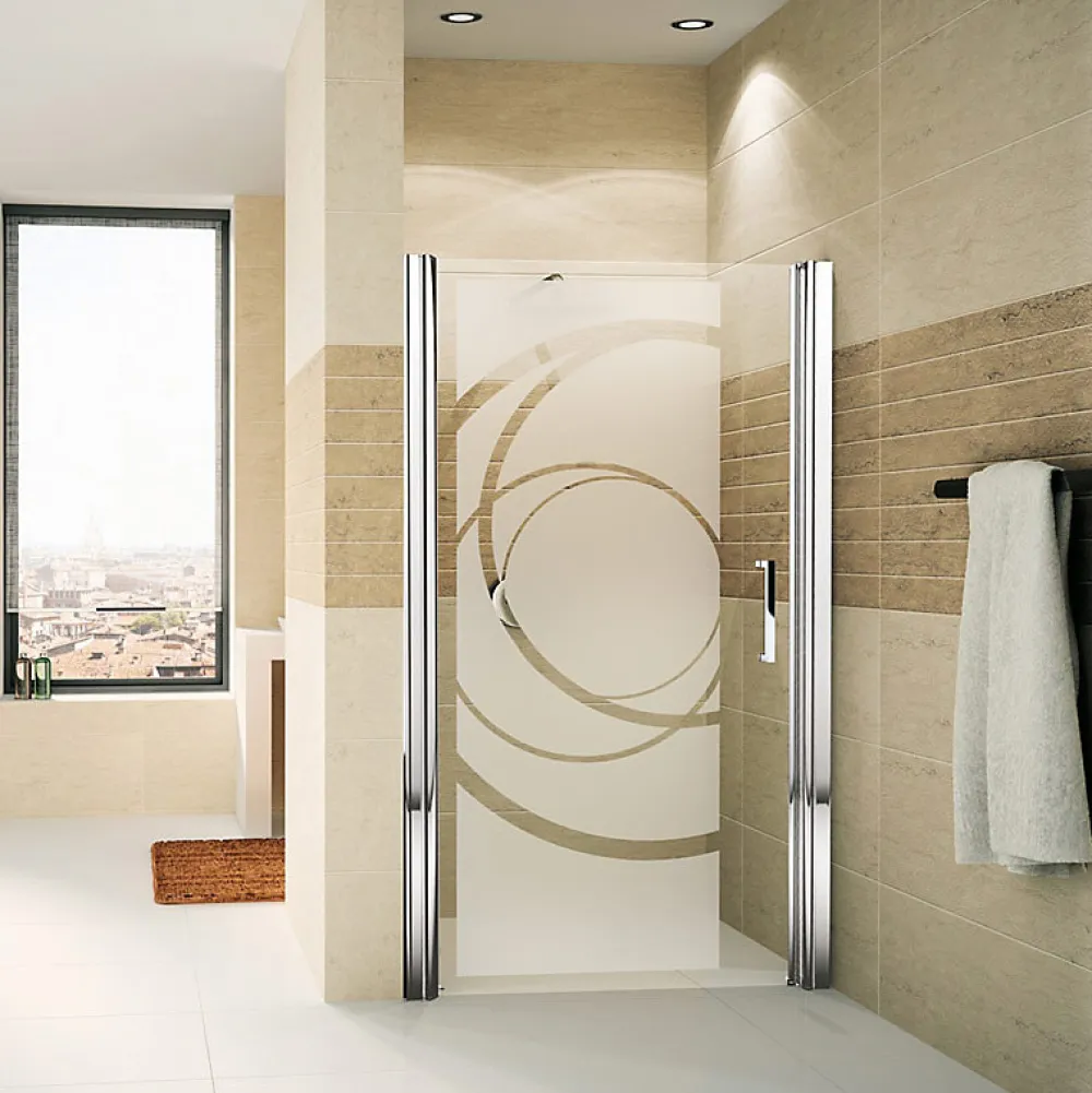 Ambiance Sticker Film Fenêtre Anti Regard Occultant - COURBES DESIGN - Stickers Autocollant Brise-Vue pour Vitre & Porte de Douche - 95X35cm- Film Occultant Pour Vitrage