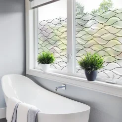 Ambiance Sticker Film Occultant Pour Vitrage<Film Fenêtre Anti Regard Occultant - VAGUES MODERNES XL - Stickers pour Vitres & Porte de Douche - 40X200cm