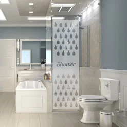 Ambiance Sticker Film Fenêtre Anti Regard Occultant - SHOWER - Stickers Autocollant Brise-Vue pour Vitre & Porte de Douche - 120x35cm- Film Occultant Pour Vitrage