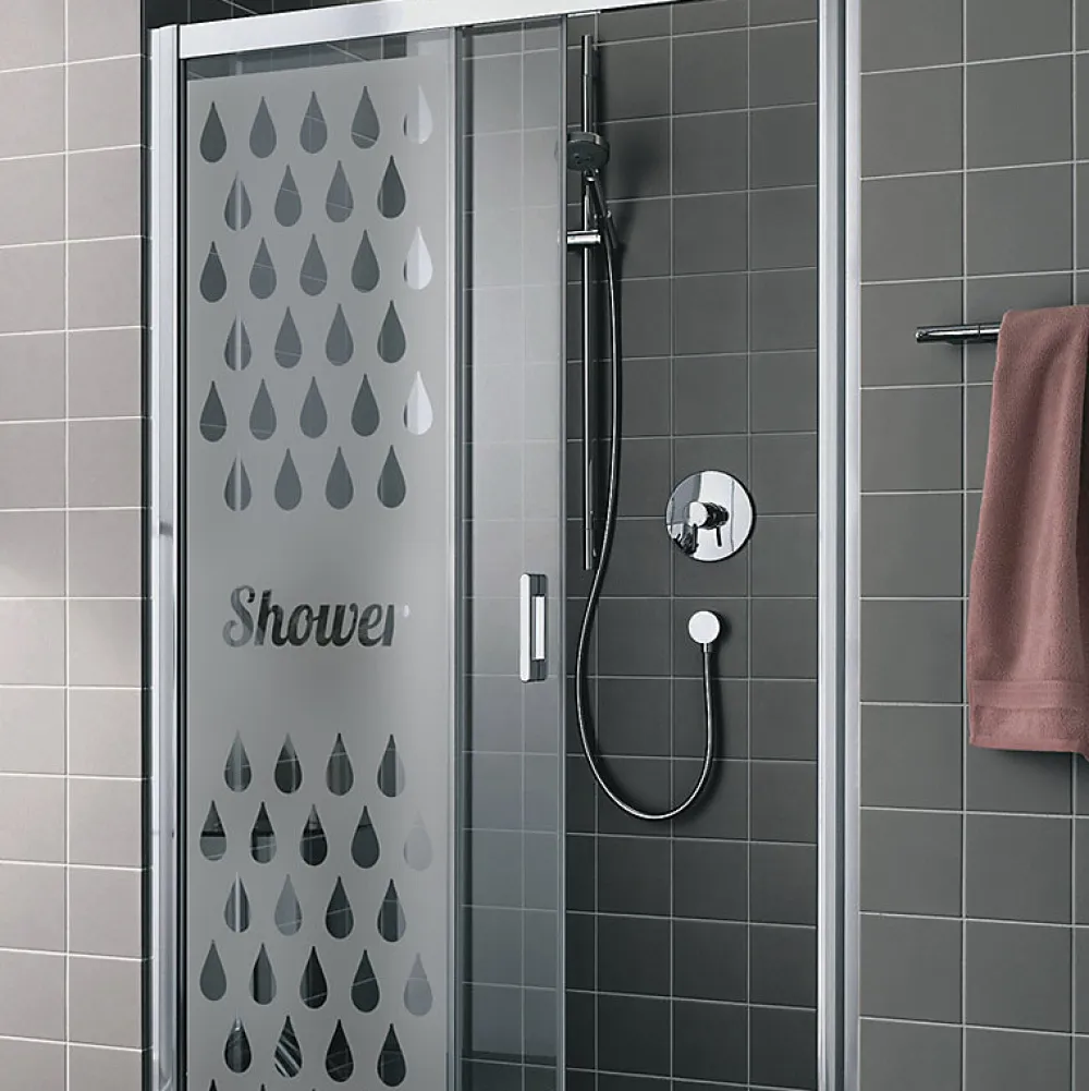 Ambiance Sticker Film Fenêtre Anti Regard Occultant - SHOWER - Stickers Autocollant Brise-Vue pour Vitre & Porte de Douche - 120x35cm- Film Occultant Pour Vitrage