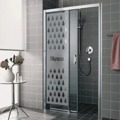 Ambiance Sticker Film Fenêtre Anti Regard Occultant - SHOWER - Stickers Autocollant Brise-Vue pour Vitre & Porte de Douche - 120x35cm- Film Occultant Pour Vitrage
