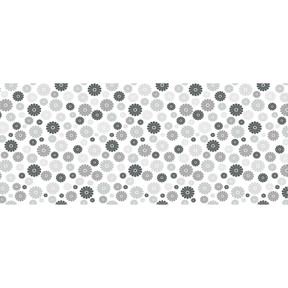Ambiance Sticker Film Fenêtre Anti Regard Occultant - FLEURS NUANCES DE GRIS - Stickers pour Vitres & Porte de Douche - 40x100cm- Film Occultant Pour Vitrage