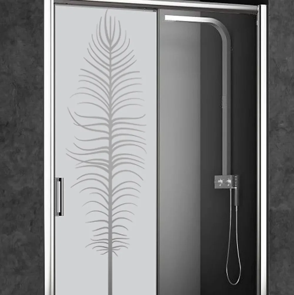 Ambiance Sticker Film Fenêtre Anti Regard Occultant - PLUME - Stickers Autocollant Brise-Vue pour Vitre & Porte de Douche - 150x45cm- Film Occultant Pour Vitrage