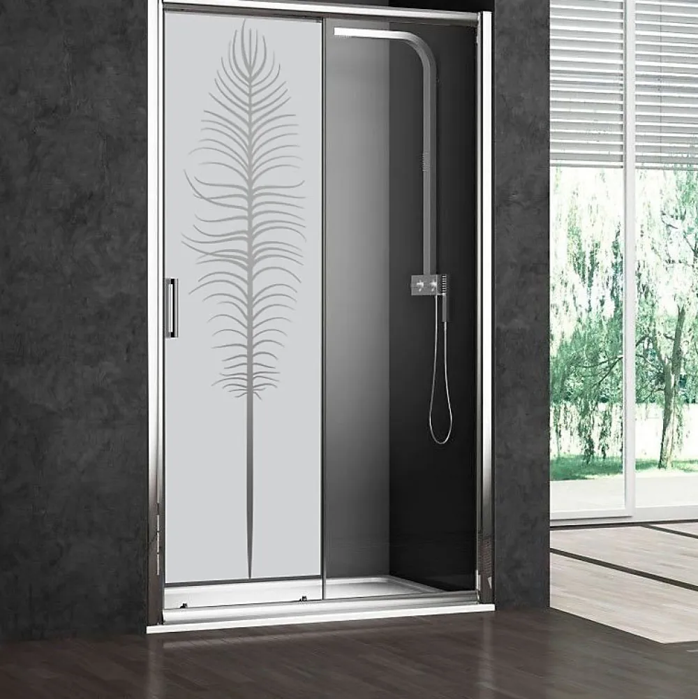 Ambiance Sticker Film Fenêtre Anti Regard Occultant - PLUME - Stickers Autocollant Brise-Vue pour Vitre & Porte de Douche - 150x45cm- Film Occultant Pour Vitrage