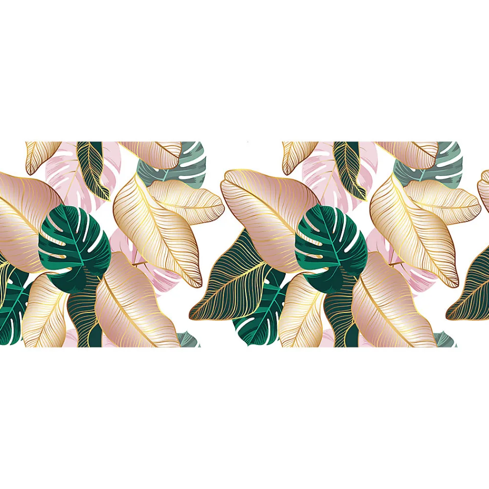 Ambiance Sticker Film Fenêtre Anti Regard Occultant - FEUILLES TROPICALES - Stickers pour Vitres & Porte de Douche - 40x100cm- Film Occultant Pour Vitrage