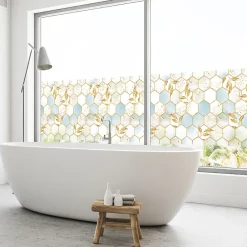 Ambiance Sticker Film Occultant Pour Vitrage<Film Fenêtre Anti Regard Occultant - NID D'ABEILLES CHIC XL - Stickers pour Vitres & Porte de Douche - 40X200cm