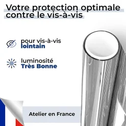 Film Occultant Pour Vitrage<Film miroir sans tain argent clair- Haute durabilité - 50 cm x 1 m - en Rouleau - DIMEXACT