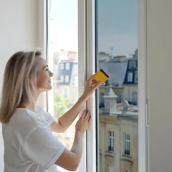 Film miroir sans tain repositionnable pour grand vitrage - alu clair - 120 cm x 1.5 m - en Rouleau - DIMEXACT- Film Occultant Pour Vitrage