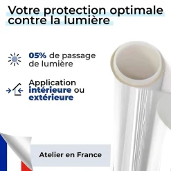 Film occultant blanc brillant pour fenêtre - 123 cm x 2 m - en Rouleau - DIMEXACT- Film Occultant Pour Vitrage