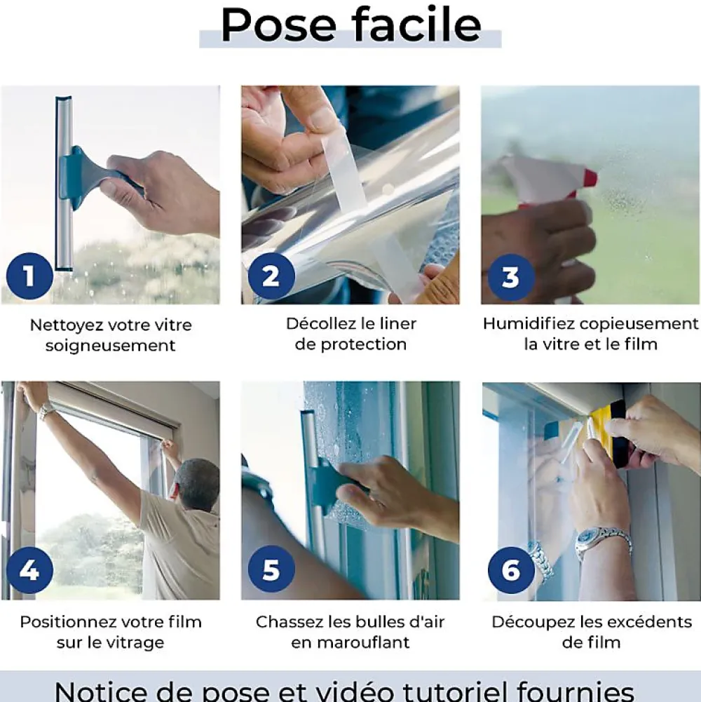 Film occultant blanc brillant pour fenêtre - 123 cm x 2 m - en Rouleau - DIMEXACT- Film Occultant Pour Vitrage