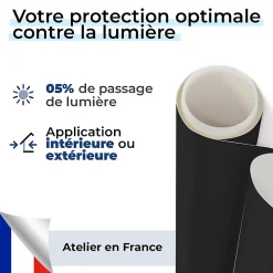Film occultant noir mat pour fenêtre - 61 cm x 2.5 m - en Rouleau - DIMEXACT- Film Occultant Pour Vitrage