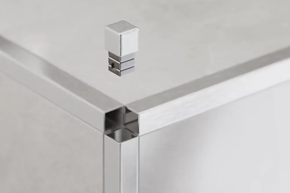 Ilcom Profilé Carrelage<Finition angulaire PQ en acier inoxydable pour profils ArgentSatiné - 12 mm x 12 mm