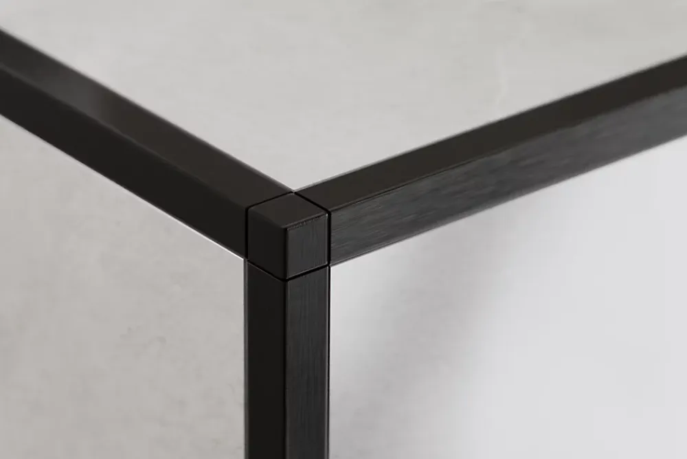 Ilcom Finition angulaire PQ en acier inoxydable pour profils Noir satiné - 10 mm x 10 mm- Profilé Carrelage