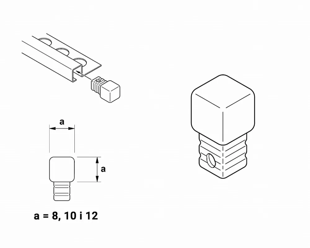 Ilcom Finition angulaire PQ en acier inoxydable pour profils Noir satiné - 10 mm x 10 mm- Profilé Carrelage