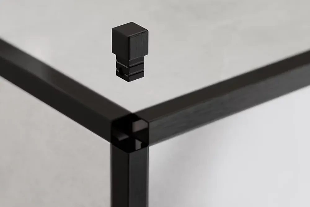 Ilcom Finition angulaire PQ en acier inoxydable pour profils Noir satiné - 0,8 mm x 0,8 mm- Profilé Carrelage