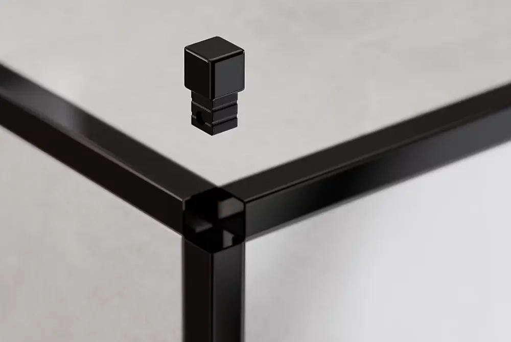 Ilcom Profilé Carrelage<Finition angulaire PQ en acier inoxydable pour profils Noir poli - 0,8 mm x 0,8 mm