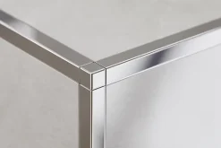 Ilcom Finition angulaire PQ en acier inoxydable pour profils Argent poli - 10 mm x 10 mm- Profilé Carrelage