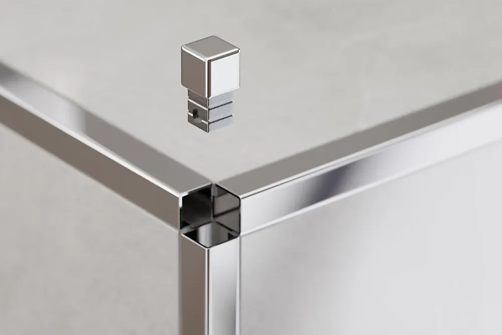 Ilcom Profilé Carrelage<Finition angulaire PQ en acier inoxydable pour profils Argent poli - 12 mm x 12 mm