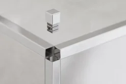 Ilcom Finition angulaire rectifiée PQS en acier inoxydable pour profils Argent satiné - 12 mm x 12 mm- Profilé Carrelage
