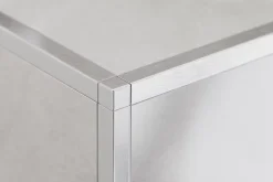 Ilcom Finition angulaire rectifiée PQS en acier inoxydable pour profils Argent satiné - 12 mm x 12 mm- Profilé Carrelage