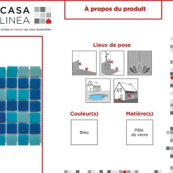 Casa Linéa Mosaïque<FRISE GREC PETIT MODELE MISCELLA BLU 1 PIÈCE 15,2 x 30,5 CM CASA LINEA