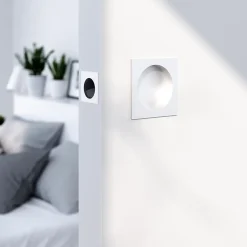GoodHome Poignée De Porte<Galandage Carré à visser Irvil mat blanc Ø55.5mm