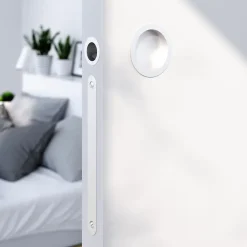 GoodHome Poignée De Porte<Galandage rond à visser Minzh mat blanc Ø55mm