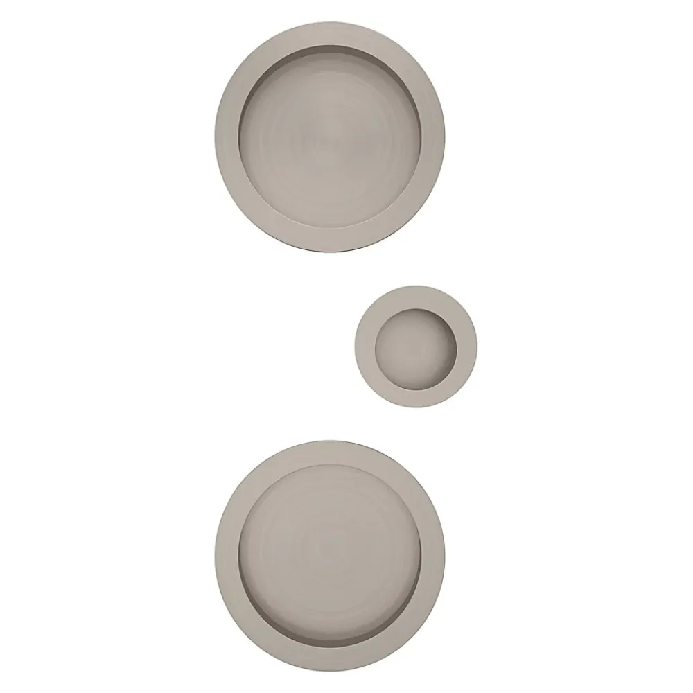 GoodHome Galandage rond à visser Minzh effet nickel satin gris Ø55mm- Poignée De Porte
