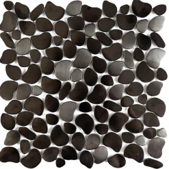Carrelage Signature Mosaïque|Mosaïque Pour Salle De Bains<Galet Inox Noir Autobloquant - vendu par plaque de 30.5x30.5 cm-