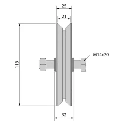 Slid’Up By Mantion Accesoire Pour Volet<Galet 120 mm à gorge en V 20 mm - 500 kg