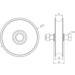 Slid’Up By Mantion Accesoire Pour Volet<Galet 120 mm en INOX à gorge ronde 21 mm - 500 kg