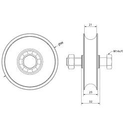 Slid’Up By Mantion Accesoire Pour Volet<Galet 100 mm en INOX à gorge ronde 21 mm - 400 kg