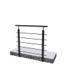 AICA Sanitaire Garde-corps - Aluminium Noir - 100cm - Avec 5 traverses et 1 main courante - Pour intérieur et extérieur - Fixation latérale- Accessoire D'Escalier