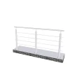 AICA Sanitaire Garde-corps - Pour intérieur et extérieur - Aluminium argenté - Avec 5 traverses et 1 main courante - 200cm - Fixation à plat- Accessoire D'Escalier