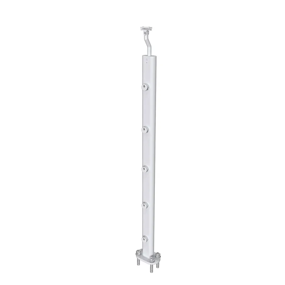 AICA Sanitaire Accessoire D'Escalier<Garde-corps - Pour intérieur et extérieur - Aluminium argenté - Avec 5 traverses et 1 main courante - 100cm - Fixation à plat