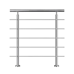 AICA Sanitaire Garde-corps avec main courante, 100cm, en acier inoxydable 304, garde-corps avec 5 traverses, pour intérieur et extérieur- Accessoire D'Escalier