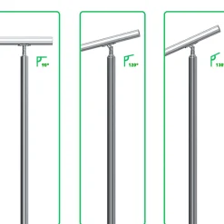 AICA Sanitaire Garde-corps avec main courante, 100cm, en acier inoxydable 304, garde-corps avec 5 traverses, pour intérieur et extérieur- Accessoire D'Escalier