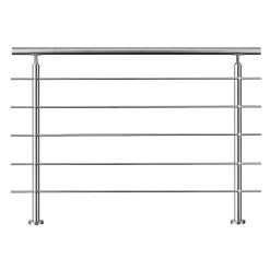 AICA Sanitaire Garde-corps avec main courante, 120cm, en acier inoxydable 304, garde-corps avec 5 traverses, pour intérieur et extérieur- Accessoire D'Escalier