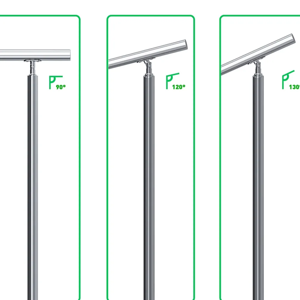 AICA Sanitaire Garde-corps avec main courante, 80cm, en acier inoxydable 304, garde-corps avec 5 traverses, pour intérieur et extérieur- Accessoire D'Escalier