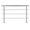 AICA Sanitaire Accessoire D'Escalier<Garde-corps avec main courante, 180cm, en acier inoxydable 304, garde-corps avec 3 traverses, pour intérieur et extérieur
