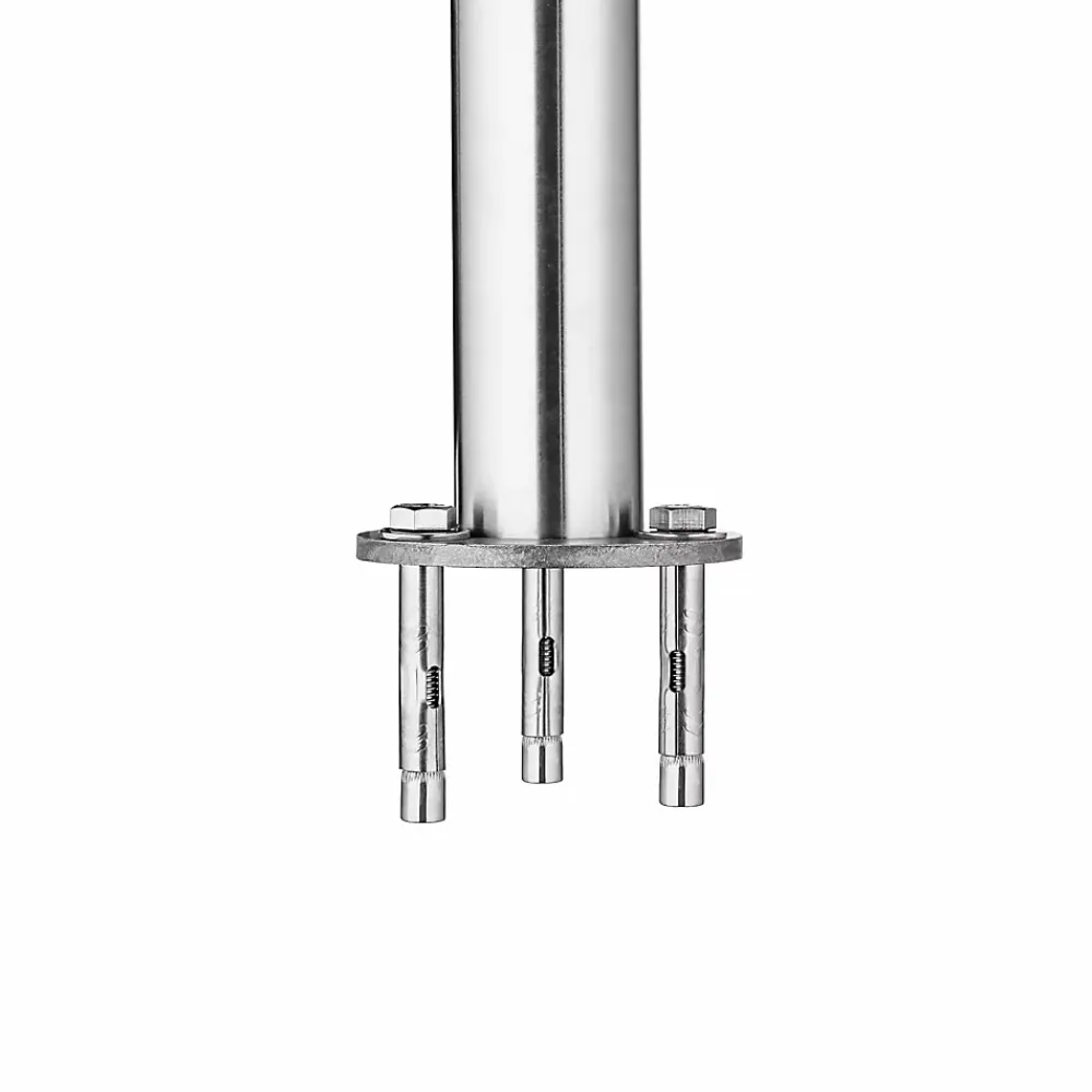 AICA Sanitaire Accessoire D'Escalier<Garde-corps avec main courante, 180cm, en acier inoxydable 304, garde-corps avec 3 traverses, pour intérieur et extérieur