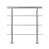 AICA Sanitaire Garde-corps 80cm avec main courante, en acier inoxydable 201, pour intérieur et extérieur, garde-corps avec 3 traverses- Accessoire D'Escalier