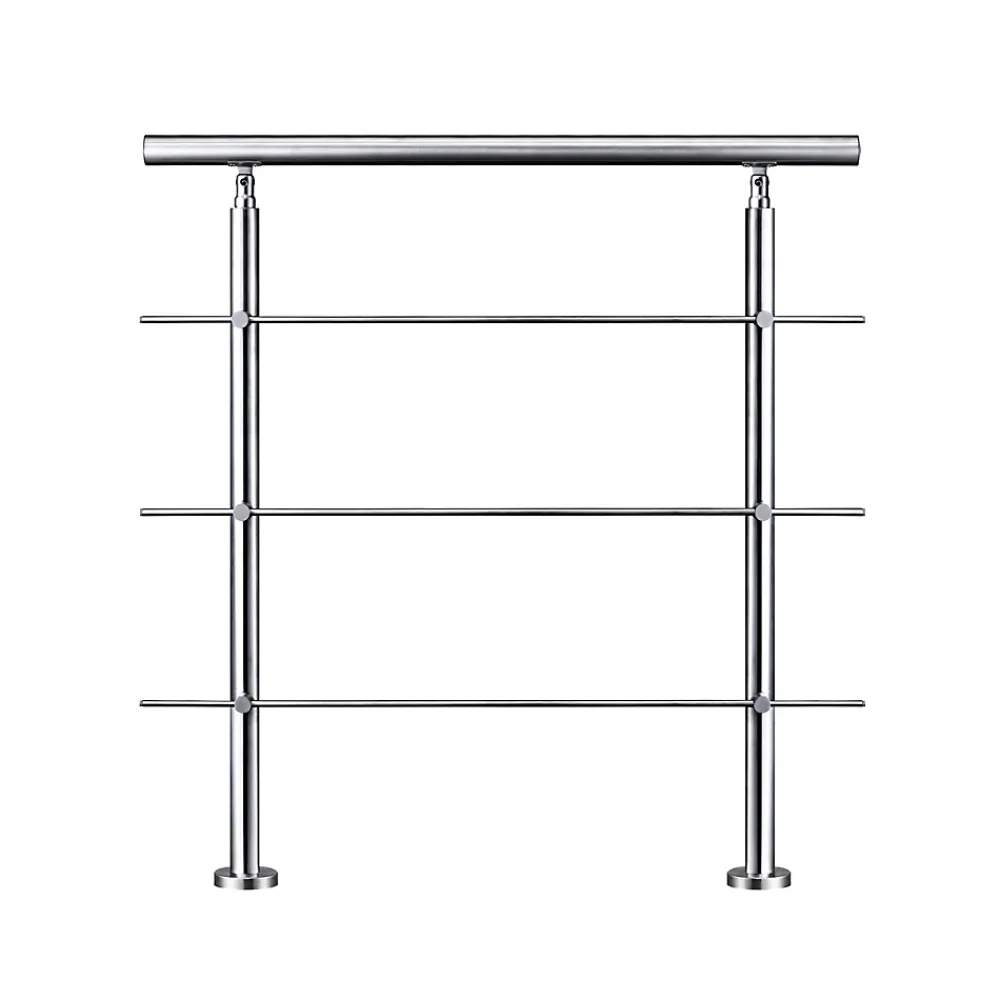 AICA Sanitaire Garde-corps 80cm avec main courante, en acier inoxydable 201, pour intérieur et extérieur, garde-corps avec 3 traverses- Accessoire D'Escalier