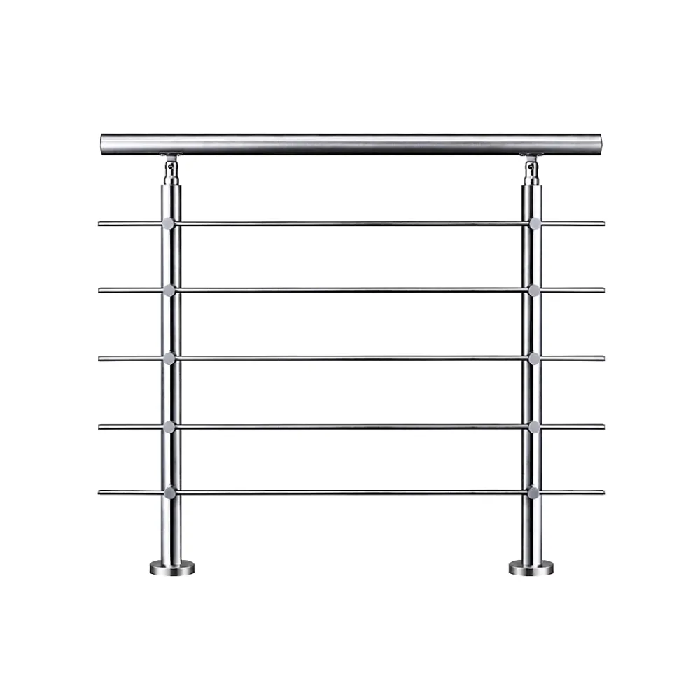 AICA Sanitaire Garde-corps 80cm avec main courante, en acier inoxydable 201, pour intérieur et extérieur, garde-corps avec 5 traverses- Accessoire D'Escalier