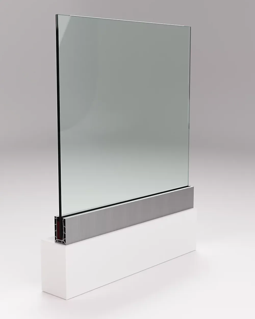 Sbalu Garde-corps en verre SB360 réglable sur mesure - Anodisé- Garde-Corps, Balustrade