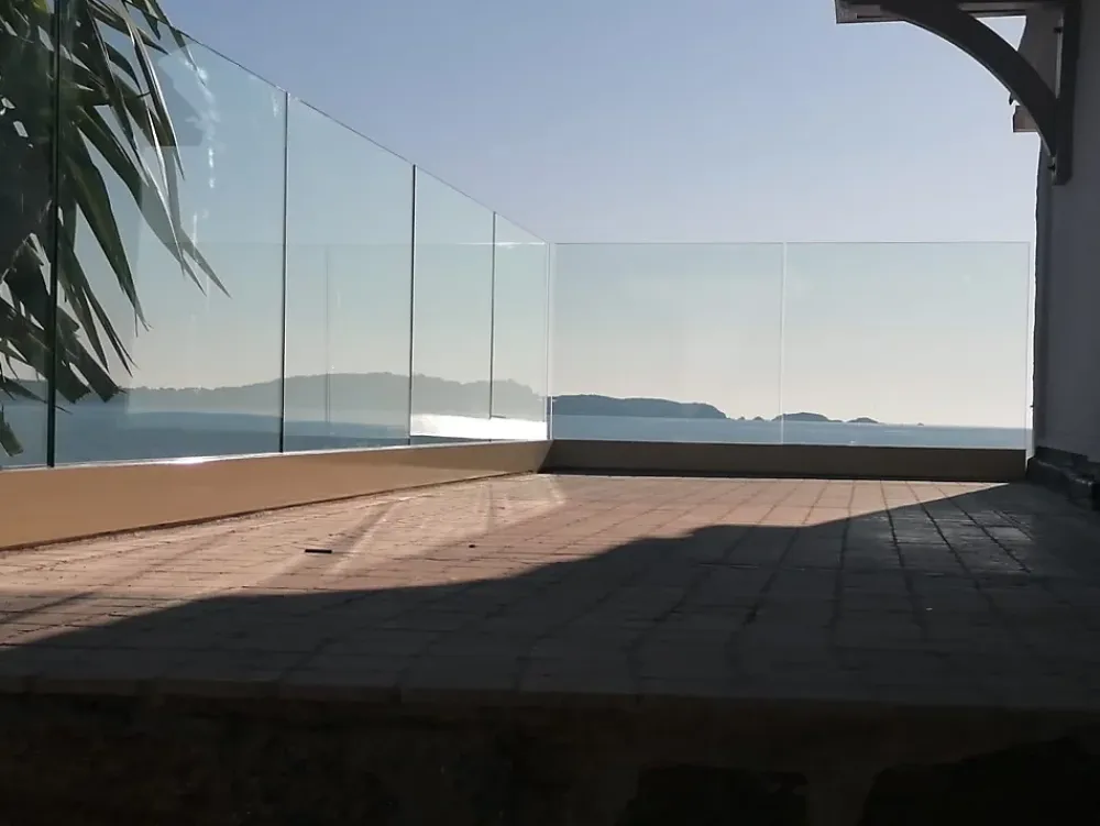Sbalu Garde-corps en verre SB360 réglable sur mesure - Anodisé- Garde-Corps, Balustrade