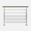 Kordo Garde-corps inox main courante bois gris pose à plat, Inoca- Garde-Corps, Balustrade