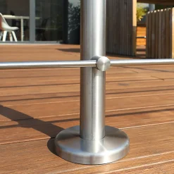 Kordo Garde-corps inox main courante bois gris pose à plat, Inoca- Garde-Corps, Balustrade