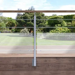 Kordo Garde-Corps, Balustrade<Garde-corps inox main courante bois gris pose latérale, Inoca
