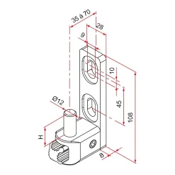 Tirard Accesoire Pour Volet<Gond de portail MULTIFIX L à axe réglable de 35 à 70mm pivot diamètre 12mm - - NA619027